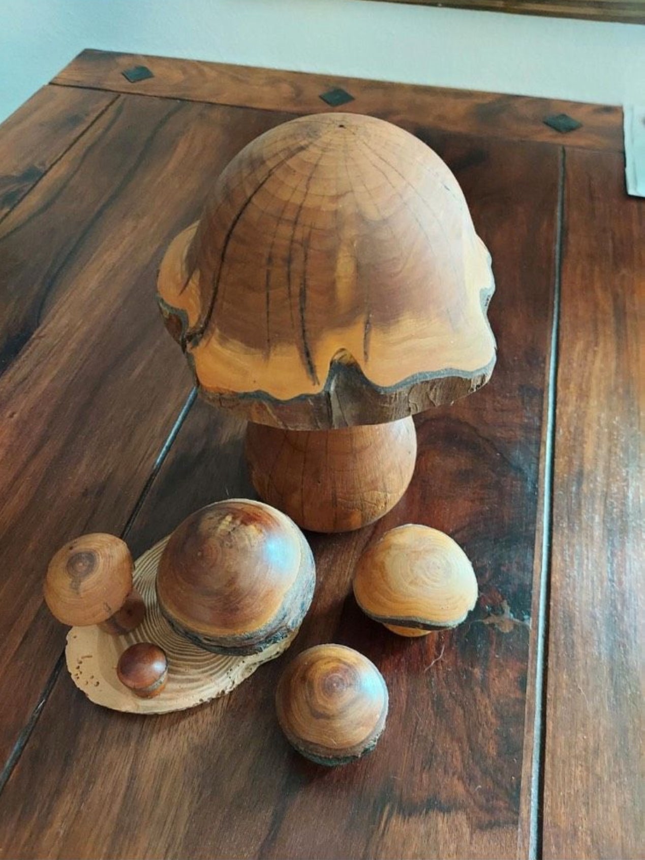 Magic Mushroom - 6er Set handgefertigte Holzpilze Deko
