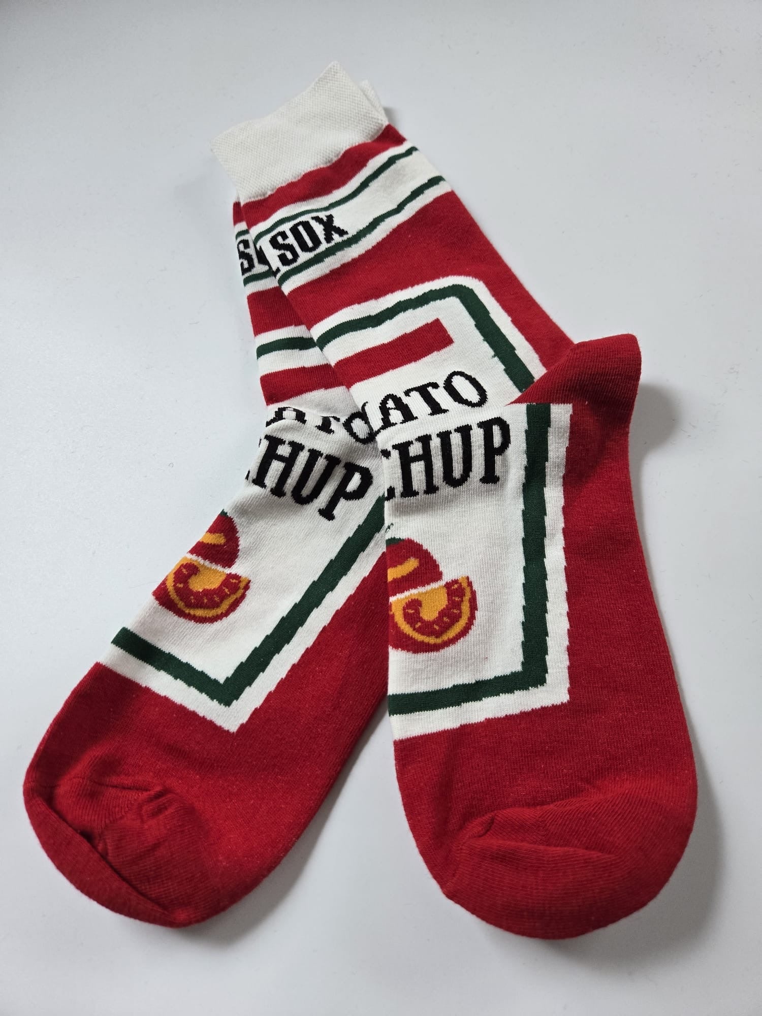 Socken Paar Ketchup